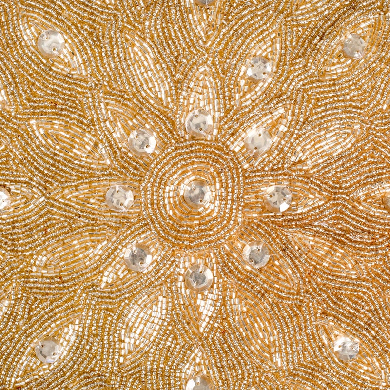 Light & Pro Lightnpro Handmade Gold Beaded Pillow Cover - 16x16 Inch, Elegant Sparkle Decorative Cushion for Sofa, Couch, Bed and Living Room DÃ©cor - Cover Only (1 Pack) - Image 3